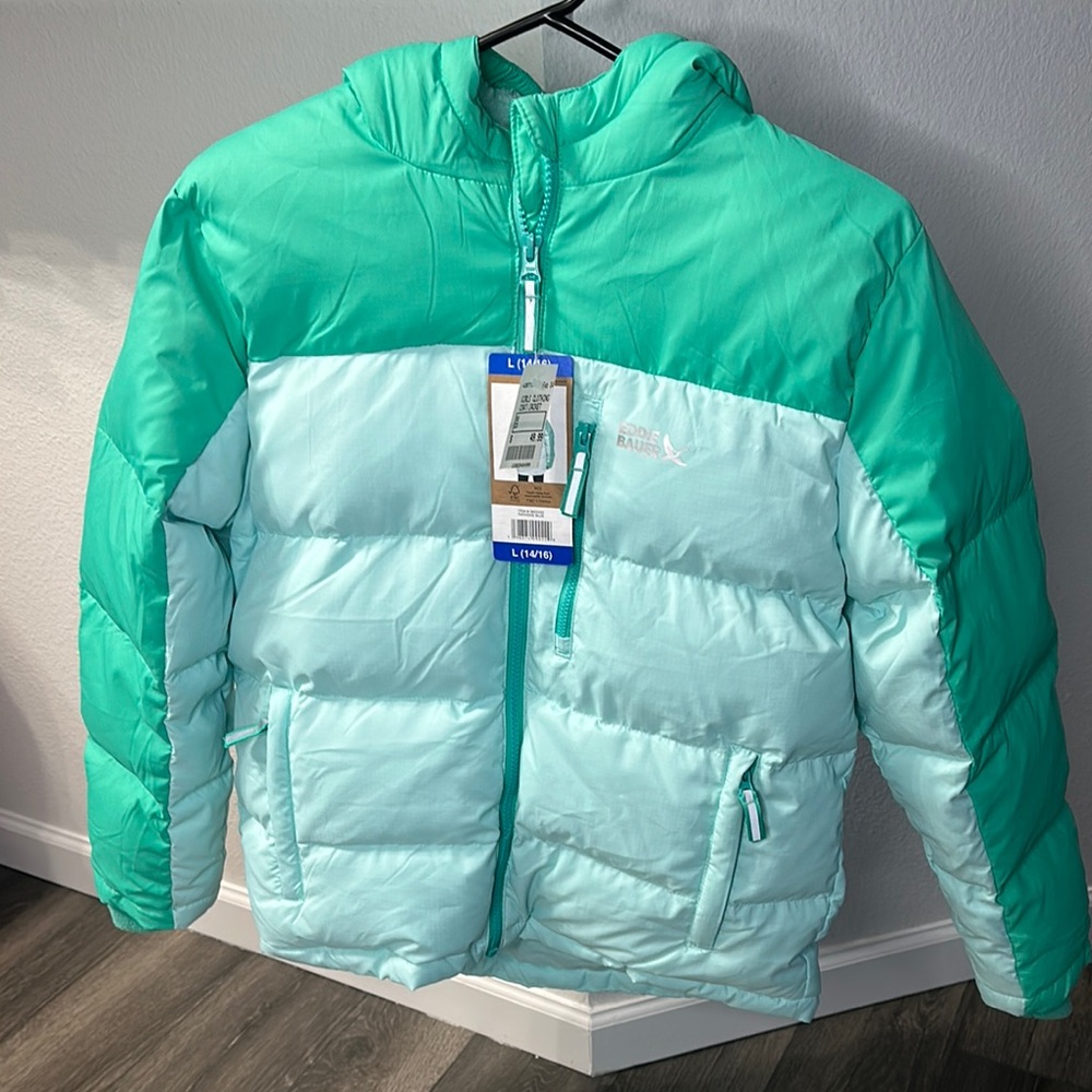 Aqua and Mint Puffer Jacket